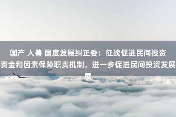 国产 人兽 国度发展纠正委：征战促进民间投资资金和因素保障职责机制，进一步促进民间投资发展