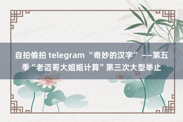 自拍偷拍 telegram “奇妙的汉字” ——第五季“老迈哥大姐姐计算”第三次大型举止